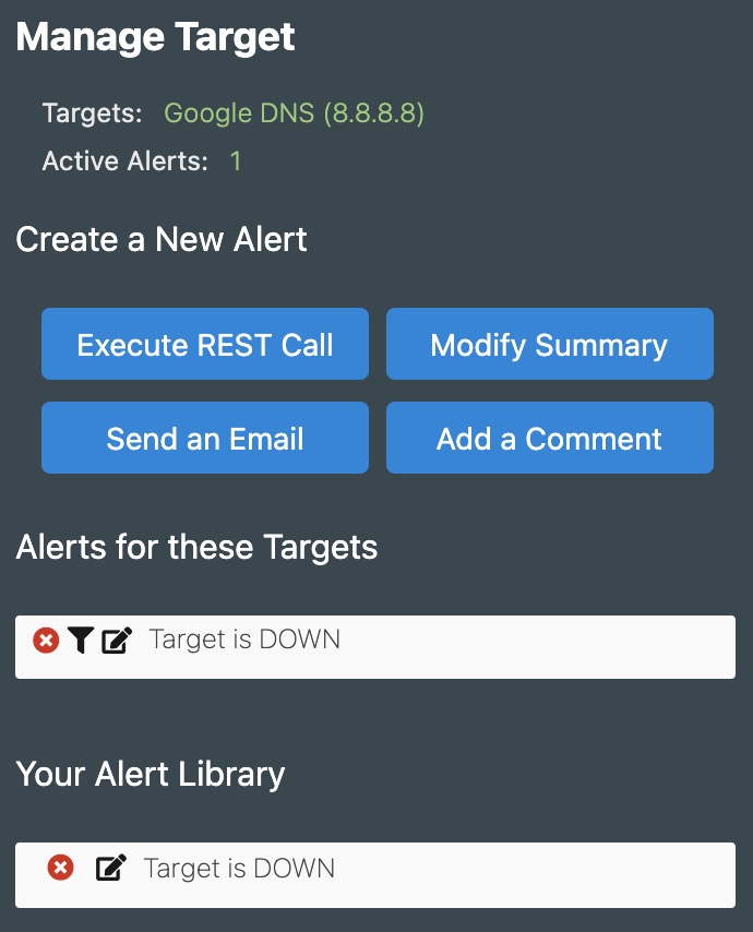 The Alert Library is used to create and manage alerts.