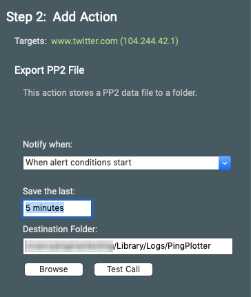A screenshot of the Export PP2 File alert.