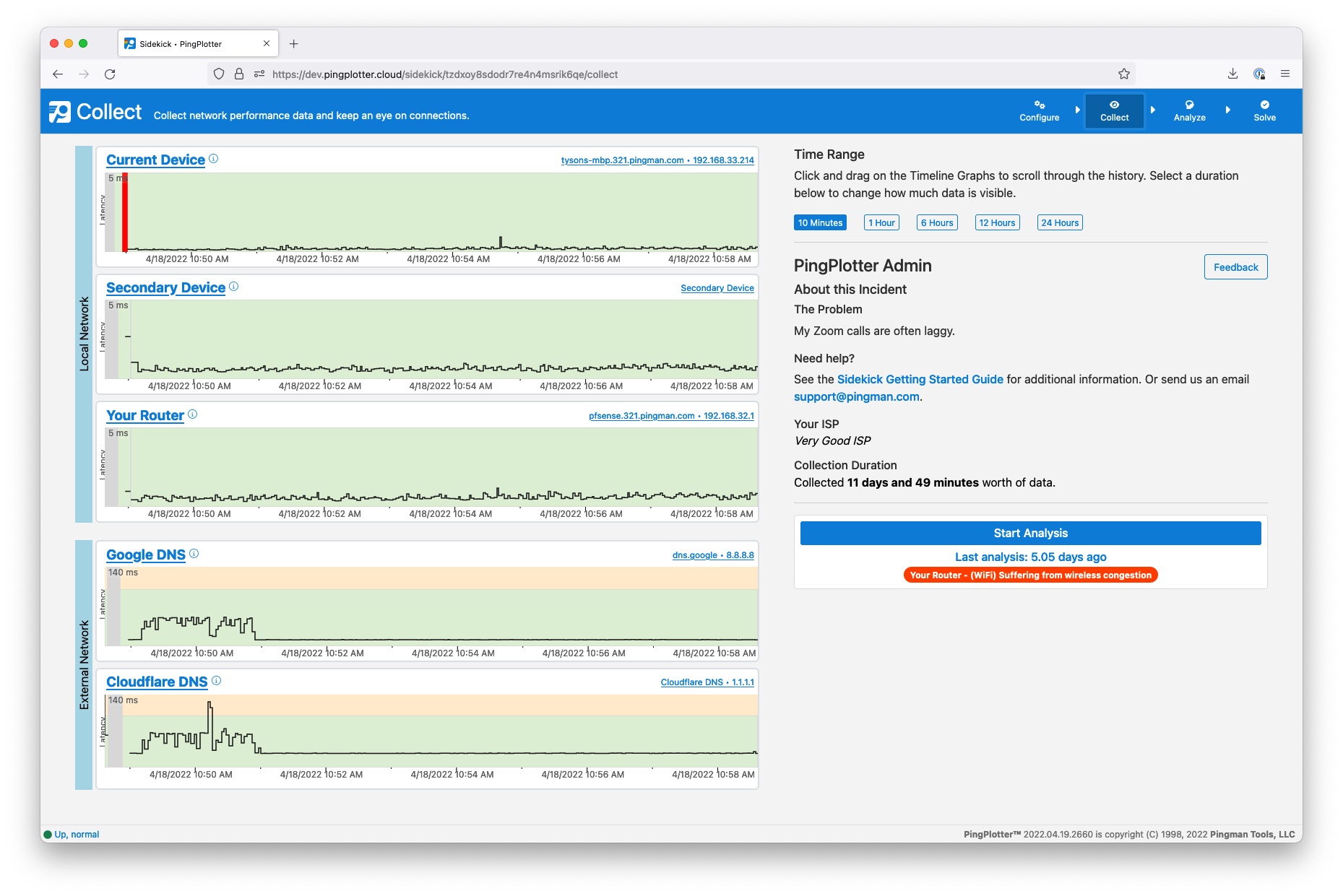 Sidekick Collect is the home page for your data collection.