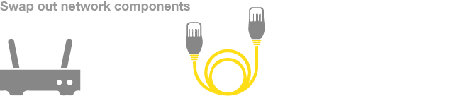 Test for bad hardware by swapping out network components and checking performance.